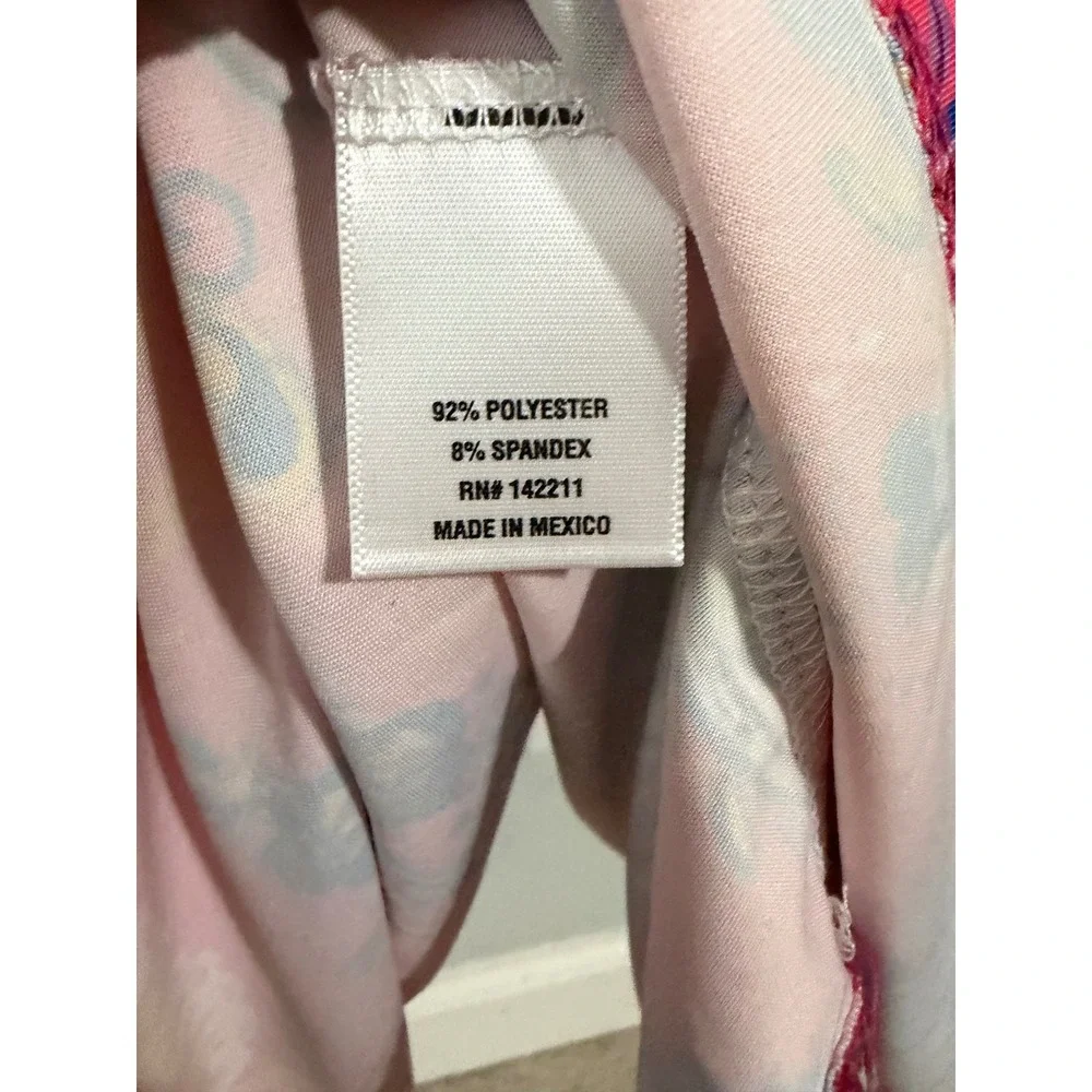 24seven Comfort Apparel Pink Paisley Cold Shoulder Maxi Dress Womens Medium NEW